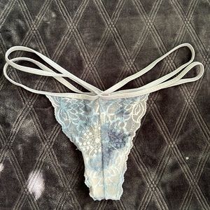 💙 PINK Blue Lace Strappy Thong 💙